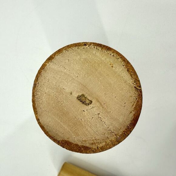 Vintage Wooden Turned Mortar & Pestle Primitive Farm Kitchen Tool Large Bulgaria - Picture 9 of 12